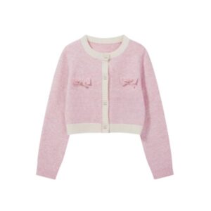 Pink Bow Knit Sweater