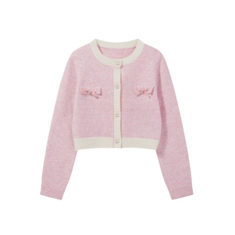 Pink Bow Knit Sweater
