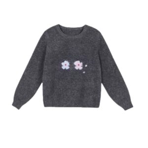 Floral Embroidered Crew Neck Sweater